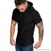 Casual Hooded T Shirt Men Donci Fashion Solid Color Striped Pleated Essentials Tees 2019 Summer Autumn Tops Black B07QFQF6GT